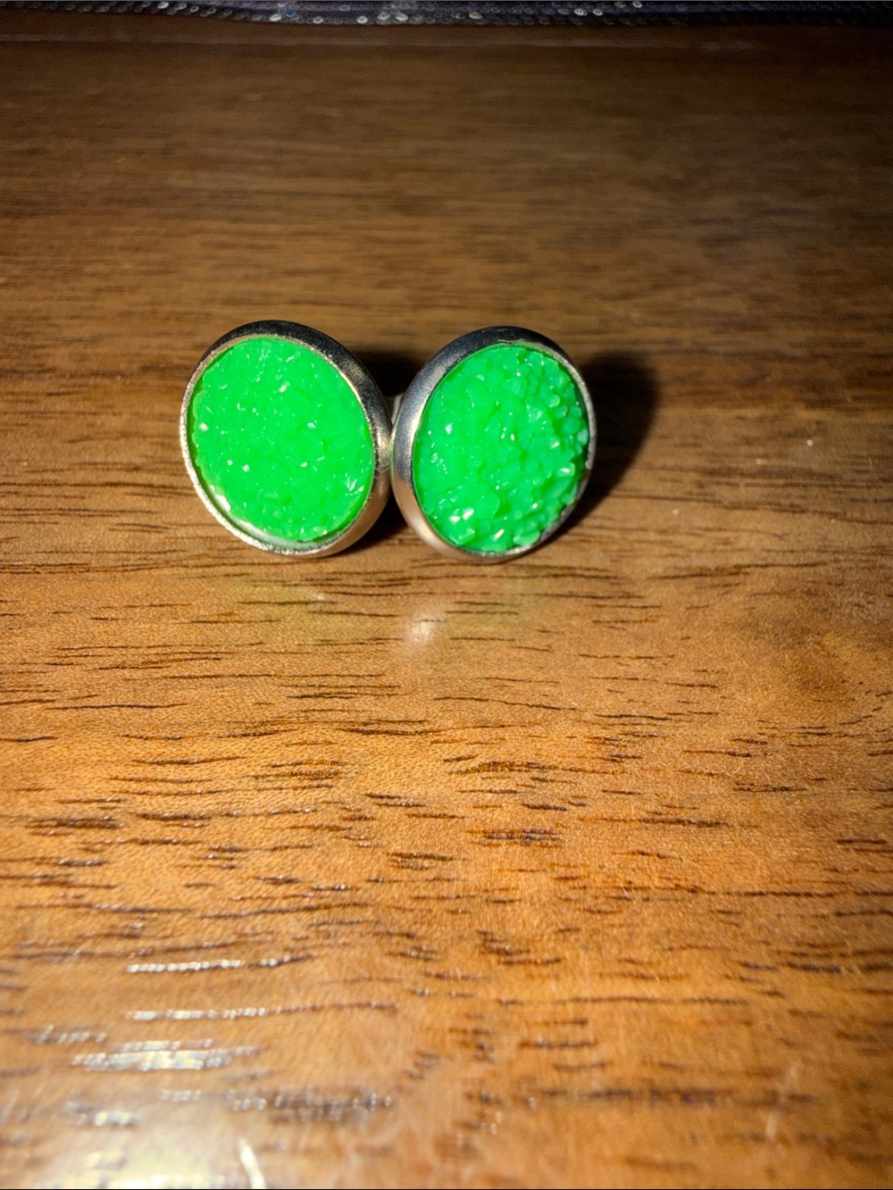 Green Druzy Round Cufflinks - Men's Accessories
